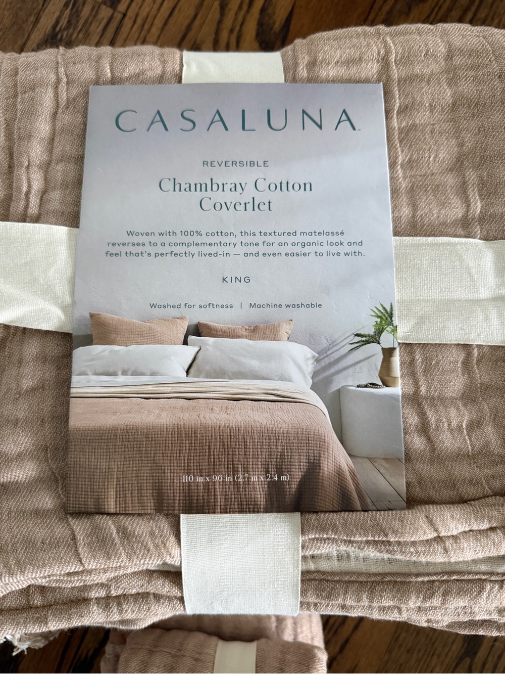 Casa Luna Chambray Coverlet and Shams( King)- NEW